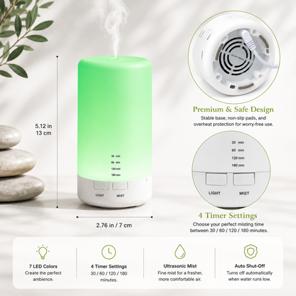 Norvela PureMist USB Aroma Diffuser & Ultrasonic Humidifier
