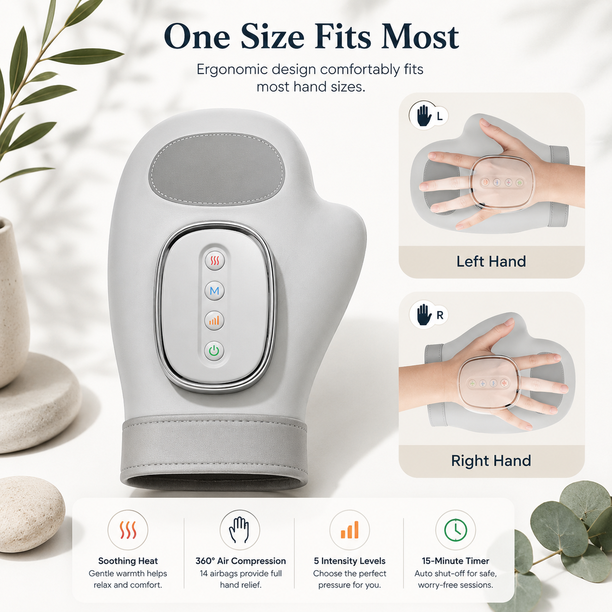 Norvela HandRelief Heated Compression Hand Massager