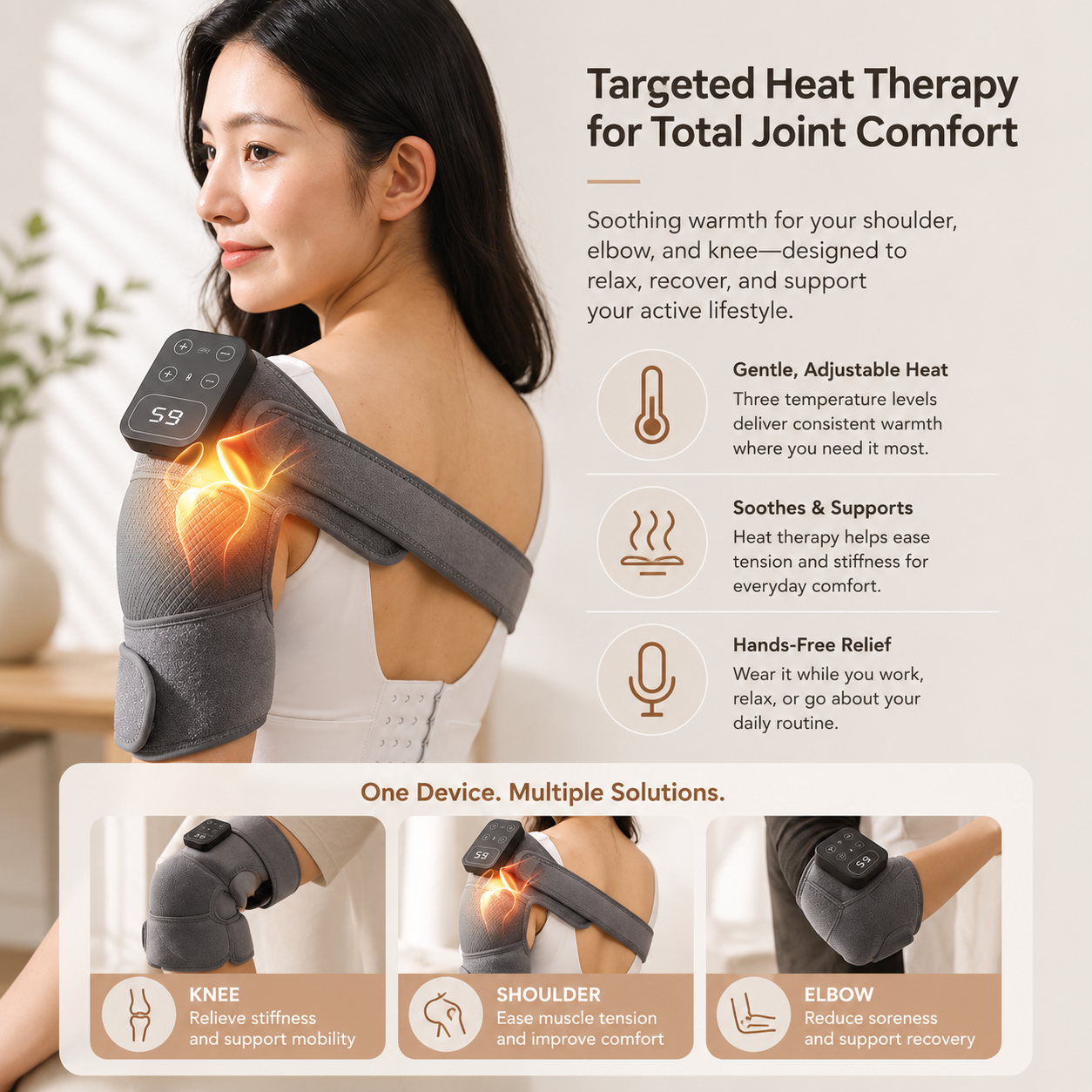 Norvela KneeComfort Wireless Heat Therapy Knee Pad