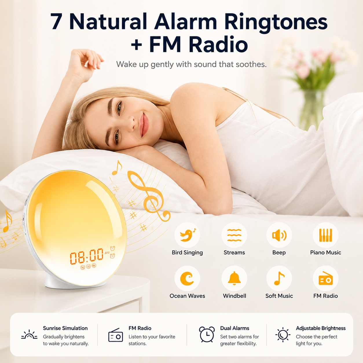 Norvela Dawn Sunrise Simulation Alarm Clock
